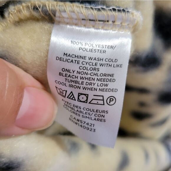 Loft Outlet Cozy Up Sherpa Quarter Button Jacket Cheetah small petite - Picture 4 of 9